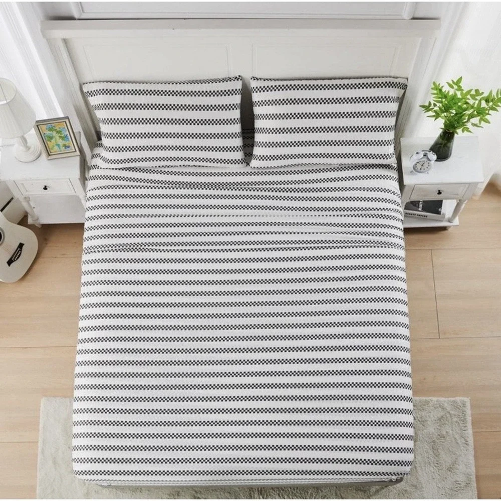 Sportopia Full Size Checkered Grid Jersey Sheet Set
